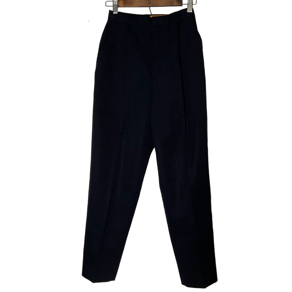 Classiques Entier Women’s Tailored Dark Navy Blue 100% Pure Wool Pants; Size 4